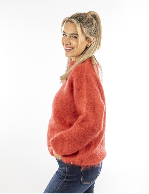 Otto D'ame lange mouw pull rood