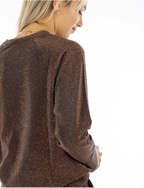 Otto D'ame lange mouw sweater bruin