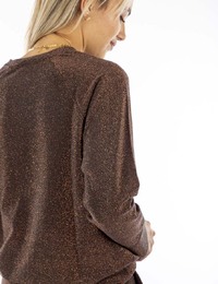 Otto D'ame lange mouw sweater bruin