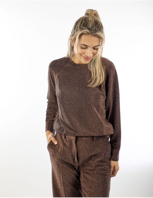 Otto D'ame lange mouw sweater bruin