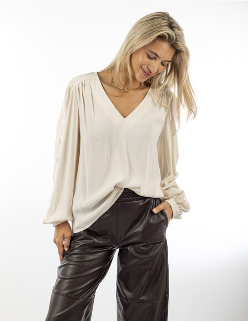 Twinset lange mouw bloes ecru