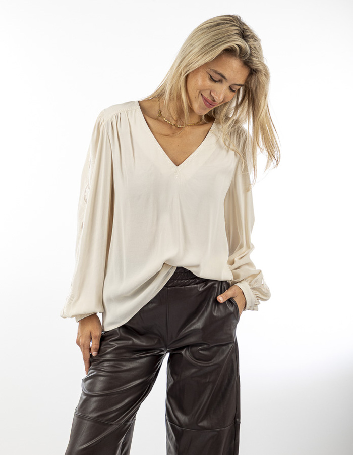Twinset lange mouw bloes ecru