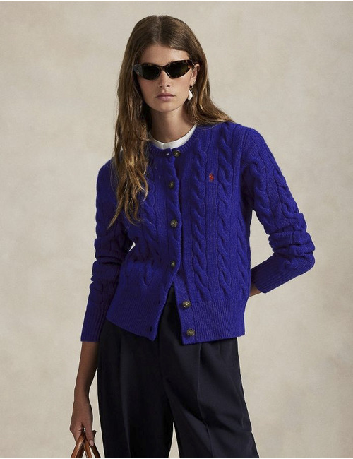 Ralph Lauren Dames lange mouw gilet kobaltblauw