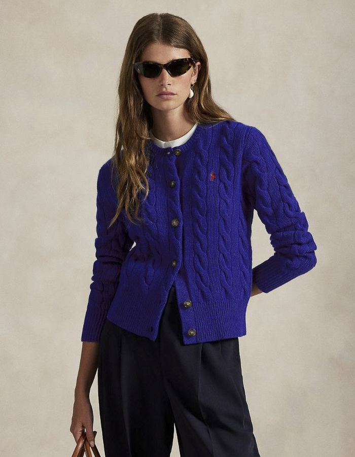 Ralph Lauren Dames lange mouw gilet kobaltblauw