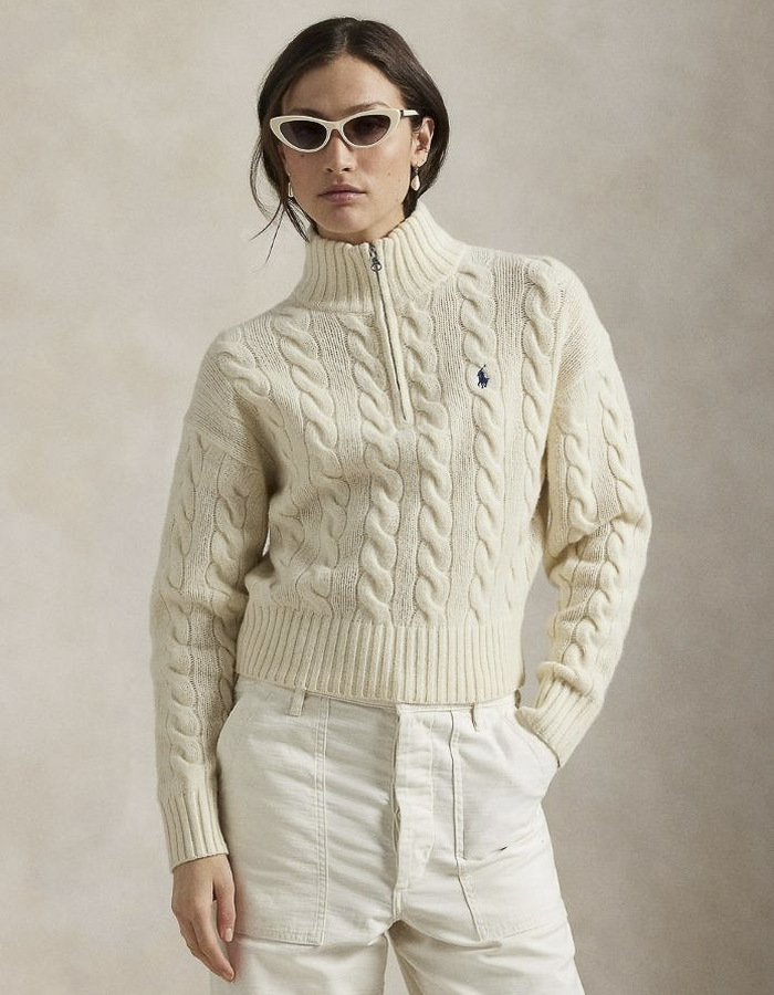 Ralph Lauren Dames lange mouw pull ecru