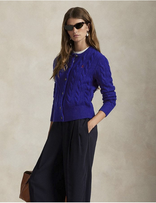 Ralph Lauren Dames lange mouw gilet kobaltblauw