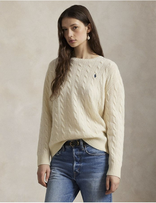 Ralph Lauren Dames lange mouw pull ecru