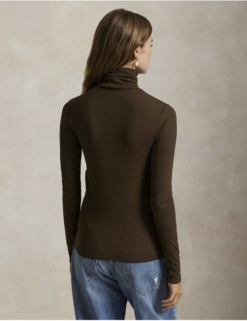 Ralph Lauren Dames pull rolkraag bruin