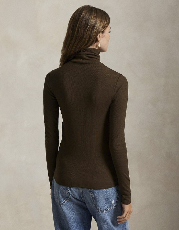 Ralph Lauren Dames pull rolkraag bruin