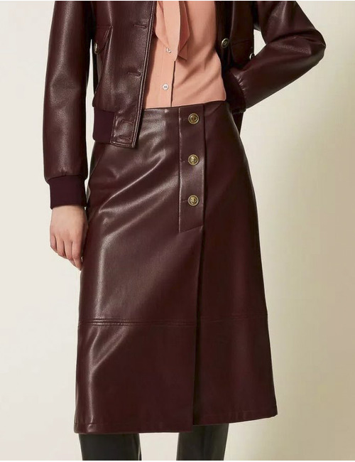 Twinset midi rok bordeaux