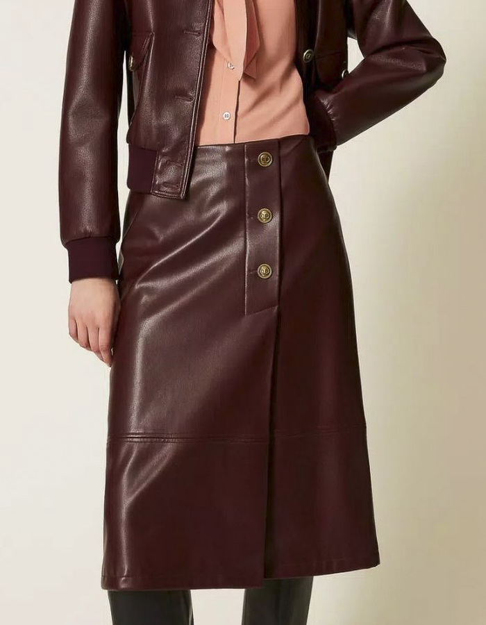 Twinset midi rok bordeaux