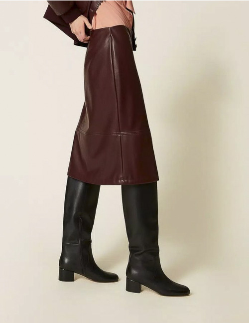 Twinset midi rok bordeaux