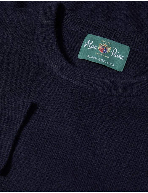 Geelong Wool Jumper in Dark Navy – Regular Fit