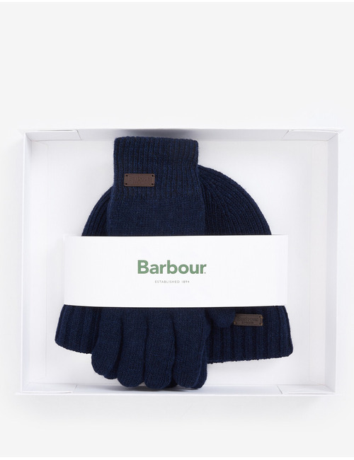 Barbour winterset met muts & handschoenen – Navy