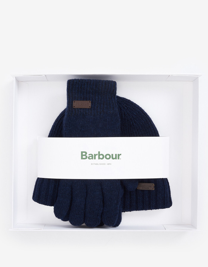 Barbour winterset met muts & handschoenen – Navy