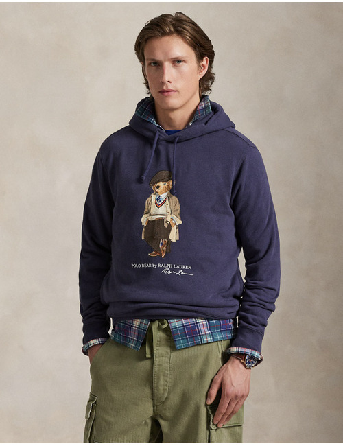 Regular Fit Polo Bear Hoodie in Faded Blue 