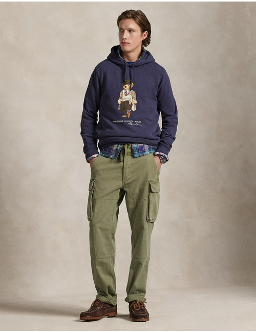 Regular Fit Polo Bear Hoodie in Faded Blue 