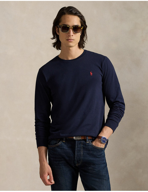 Custom Slim Fit Jersey Longsleeve T-shirt in Ink