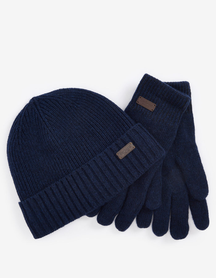 Barbour winterset met muts & handschoenen – Navy