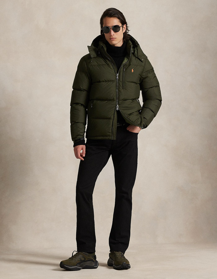 Regular Fit Gorham Down Jacket in Company Olive