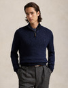 Regular Fit Quarter-Zip Sweater in Navy Combo