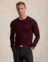 Slim Fit Crewneck Sweater in Aged Wine Heather – Wasbare Italiaanse Wol