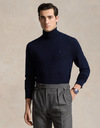 Regular Fit Turtleneck Sweater in Hunter Navy – Wasbare Italiaanse Wol