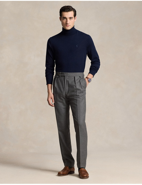 Regular Fit Turtleneck Sweater in Hunter Navy – Wasbare Italiaanse Wol