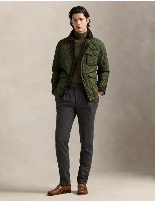 Regular Fit Turtleneck Sweater in Cargo Olive Heather – Wasbare Italiaanse Wol