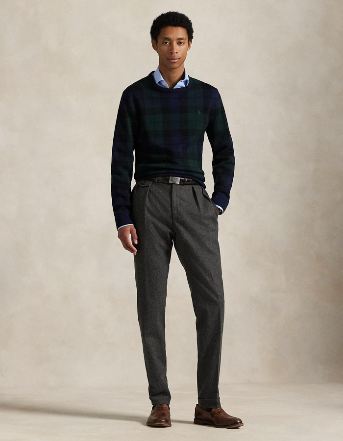 Regular Fit Crewneck Sweater in Blackwatch Combo 