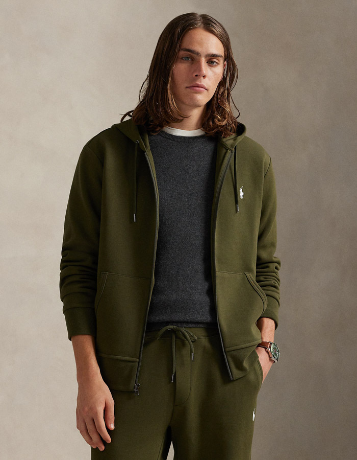 Regular Fit Full-Zip Hoodie in Company Olive