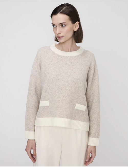 Jeff lange mouw pull beige