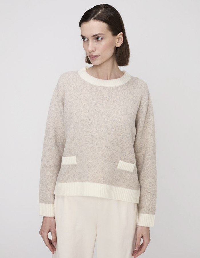 Jeff lange mouw pull beige
