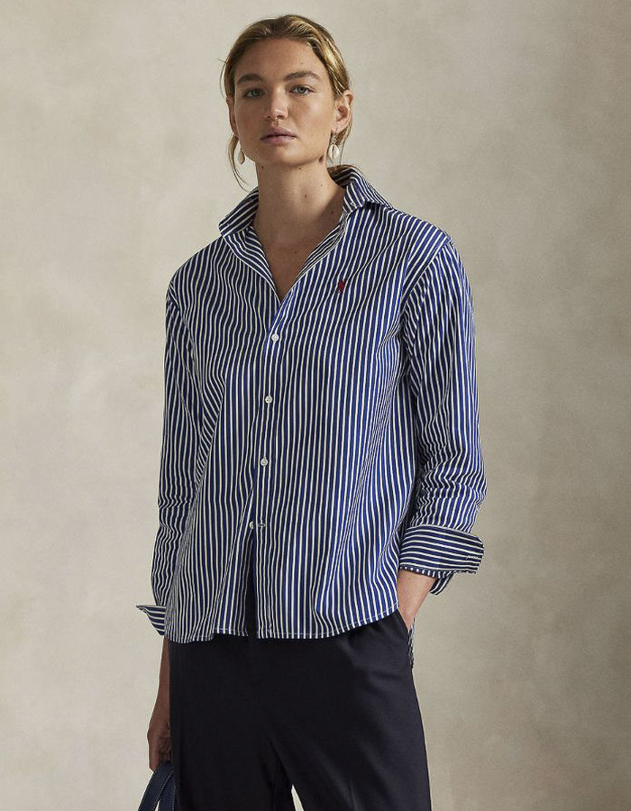 Ralph Lauren Dames lange mouw bloes blauw