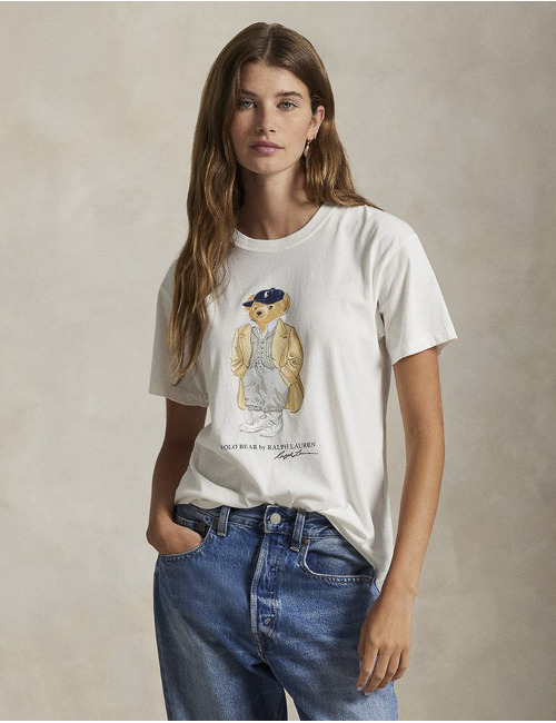 Ralph Lauren Dames t-shirt lange mouw ecru