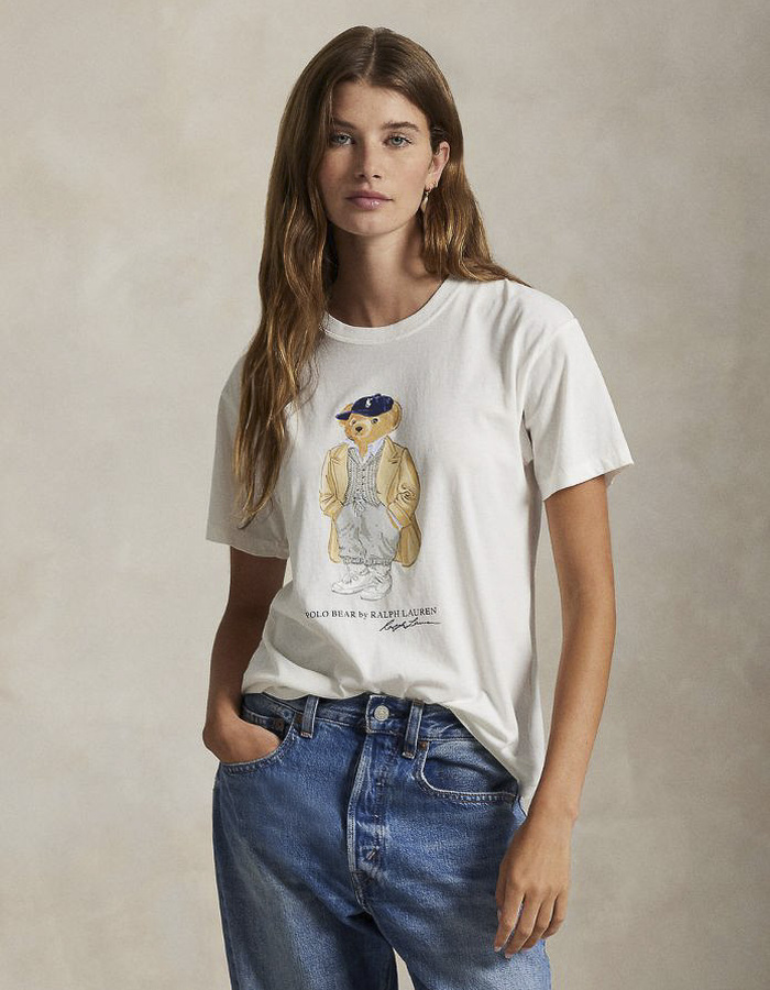 Ralph Lauren Dames t-shirt lange mouw ecru