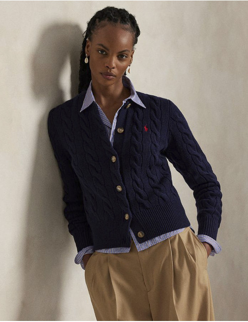 Ralph Lauren Dames lange mouw gilet navy