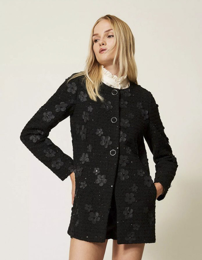 Twinset korte mantel zwart