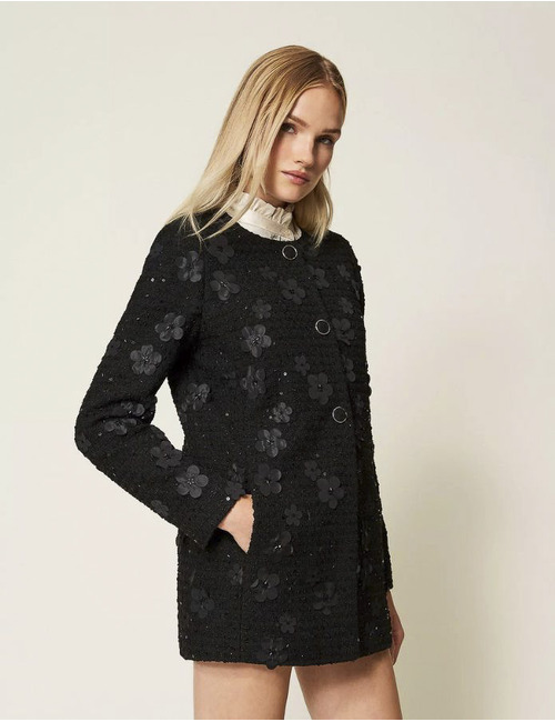 Twinset korte mantel zwart