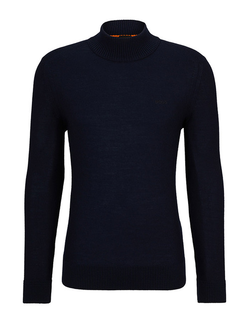 Regular Fit Rollneck Sweater in Donkerblauw