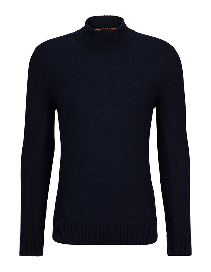 Regular Fit Rollneck Sweater in Donkerblauw