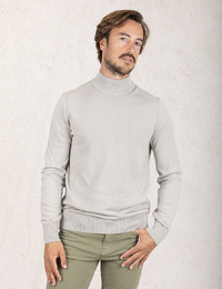 Regular Fit Rollneck Sweater in Lichtbeige