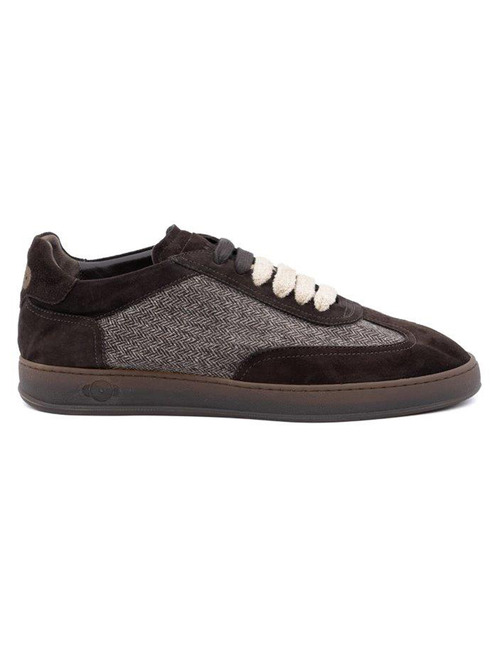 AMALFI Sneaker in Cioccolato – Suède & Visgraat Textiel