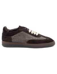 AMALFI Sneaker in Cioccolato – Suède & Visgraat Textiel