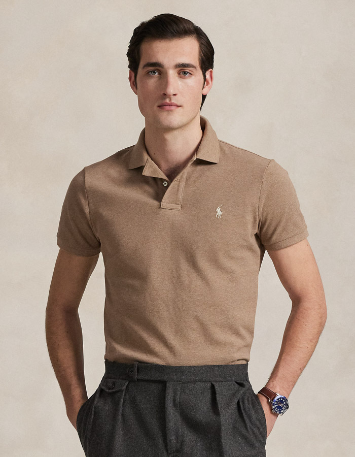 Slim Fit Mesh Polo Shirt