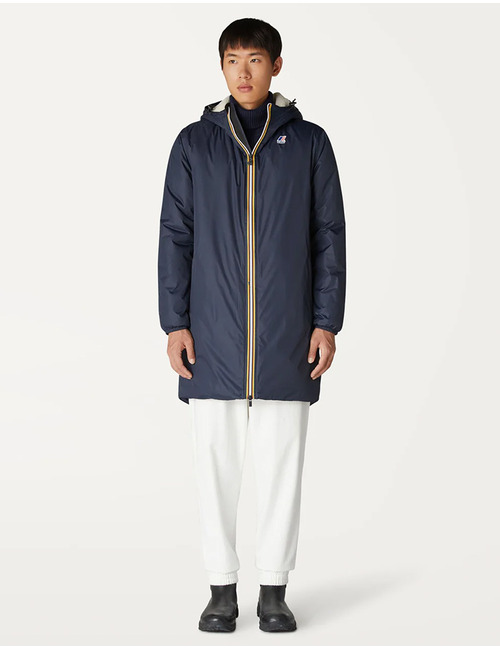 Le Vrai 4.0 Eiffel Orsetto Parka in Blue Depth – Unisex Lange Jas met Sherpavoering