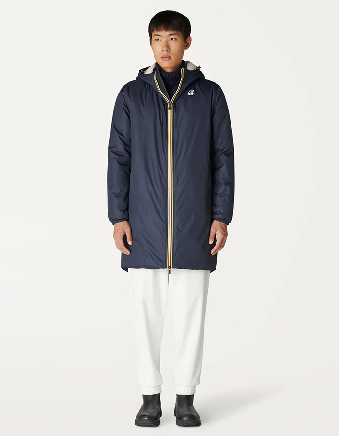 Le Vrai 4.0 Eiffel Orsetto Parka in Blue Depth – Unisex Lange Jas met Sherpavoering