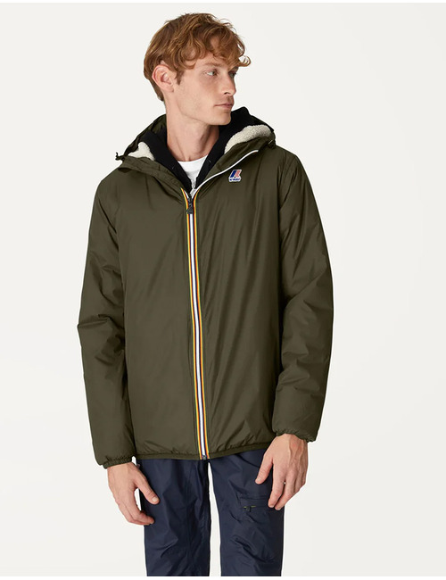 Le Vrai 4.0 Claude Orsetto Jacket in Green Blackish – Unisex Korte Jas met Sherpavoering