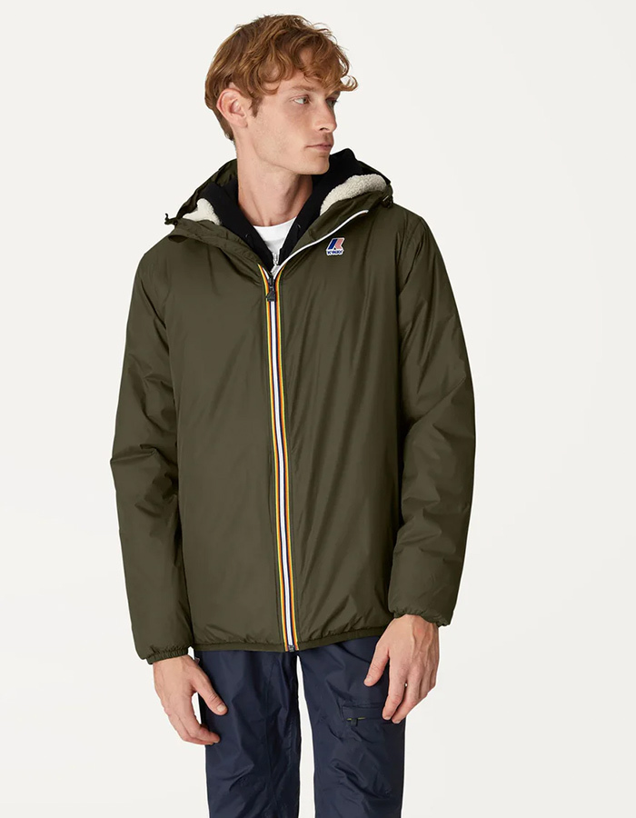 Le Vrai 4.0 Claude Orsetto Jacket in Green Blackish – Unisex Korte Jas met Sherpavoering