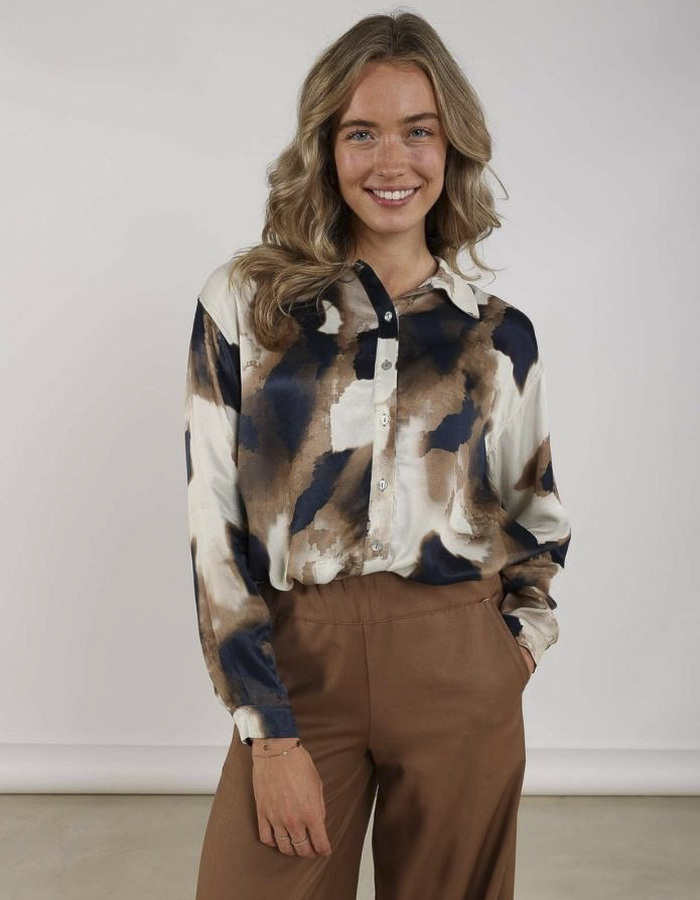 Nukus lange mouw bloes beige